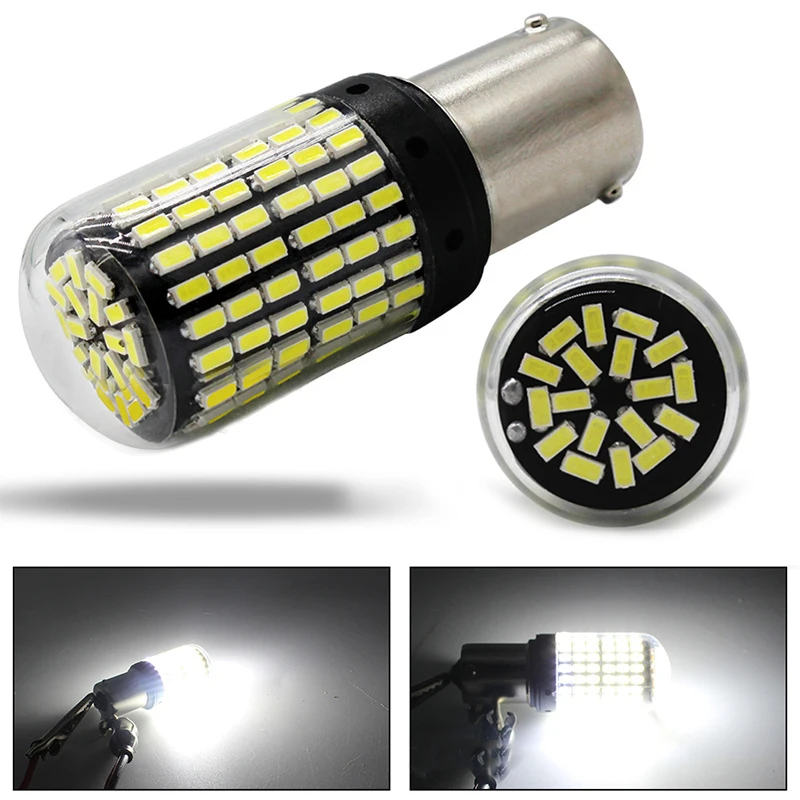 2 шт. T20 7440 W21W светодиодный автомобильный указатель поворота 3014 144 Smd CanBus без ошибок лампы 1156 BA15S P21W аксессуары для ламп - Испускаемый цвет: 1165