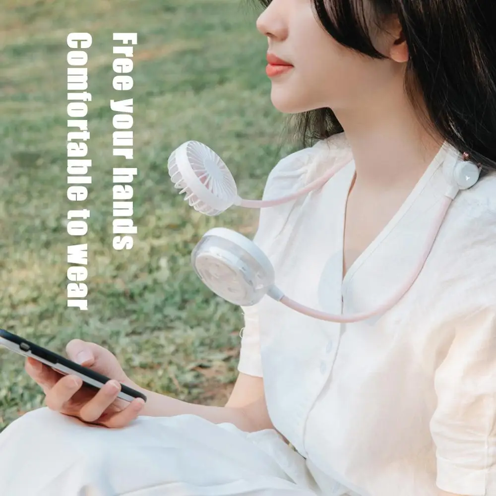 

Mini USB Portable Fan Neckband With Rechargeable Battery Small Desk Fans handheld Air Cooler Conditioner for Indoor Outdoor
