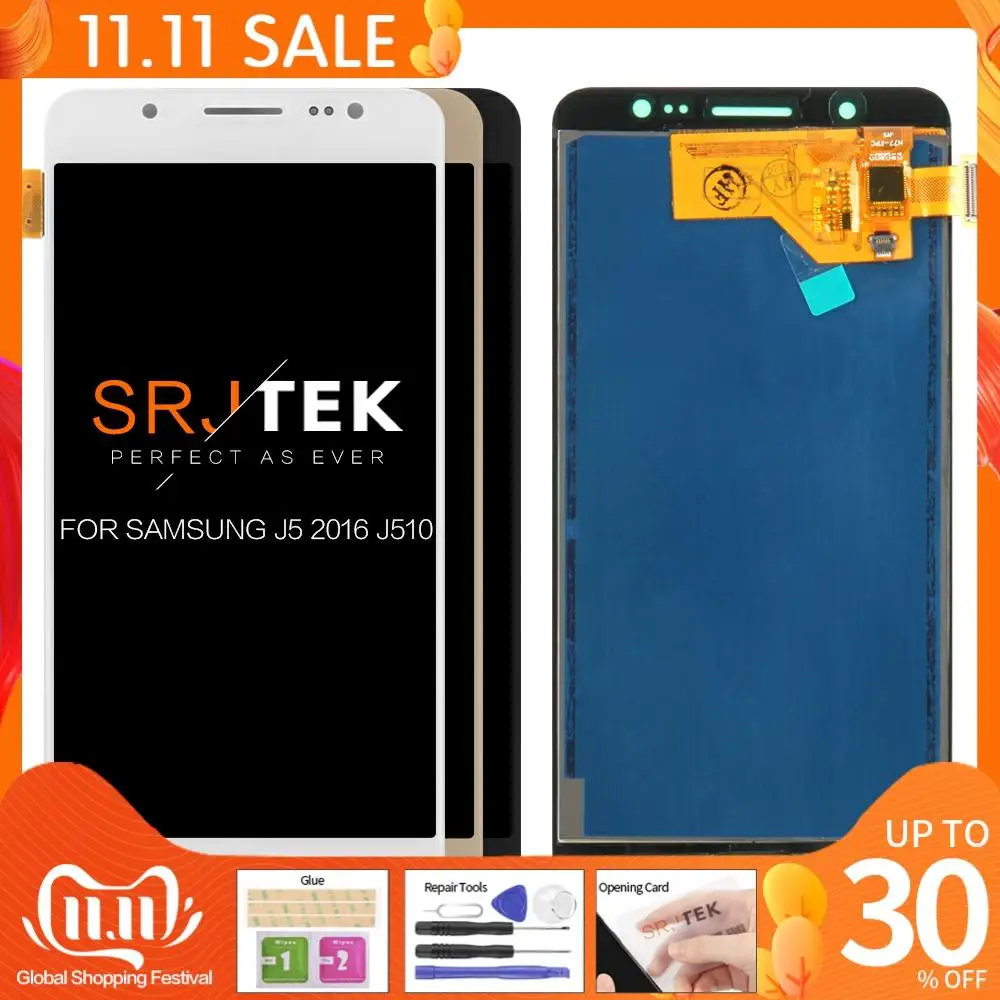 ЖК дисплей для Samsung Galaxy J5 2016 сенсорный экран с регулировкой яркости J510FN J510F J510M J510H