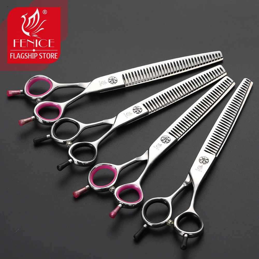 Fenice Japón 440C de acero inoxidable 6,75/7 pulgadas pet tijeras de peluquería canina adelgazamiento tijeras para perros adelgazamiento 70%
