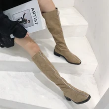 Новые сапоги выше колена; модные женские сапоги; цвет коричневый, черный; женские сапоги на высоком каблуке; сезон осень-зима; женские сапоги; пикантные женские сапоги