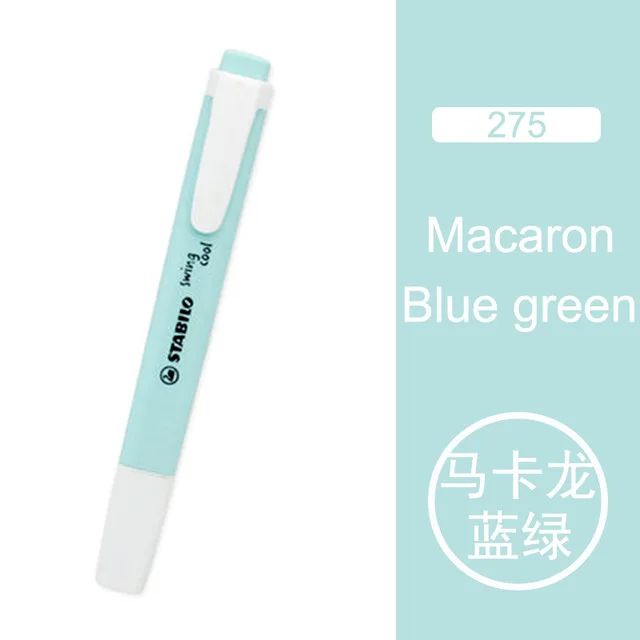 blue 1pcs STABILO Новинка 275 маркеры пастельные маркеры Лебедь качели 6 цветов один текст фокус маркеры ручки для школы офиса 1 шт - Цвет: blue 1pcs