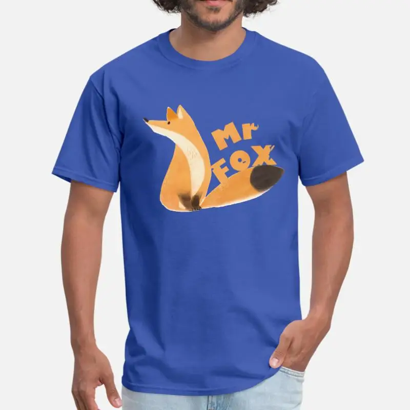 Men-Blue Create Fox Mr. Fox футболка, хлопок, круглый вырез, комическая футболка для мужчин размера плюс S-5xl, уличная одежда, поп-топ, футболка - Цвет: Men-Blue