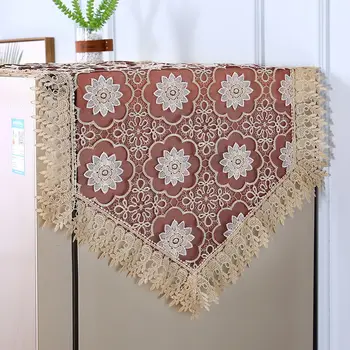 

Fyjafon Refrigerator Covers Embroidery Kitchen Dustproof Covers Pastoral Oilproof Dust Cover Easy washable 60*140/70*170