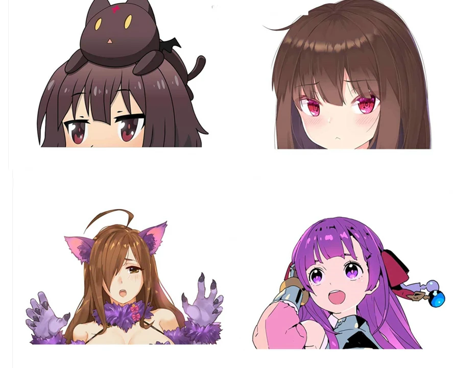 

13cm X 12cm for Konosuba Wizard Neko Peeker Fine Decal Fashion Scratch-proof Car Sticker 3D Vinyl Car Wrap Laptop Car Decal