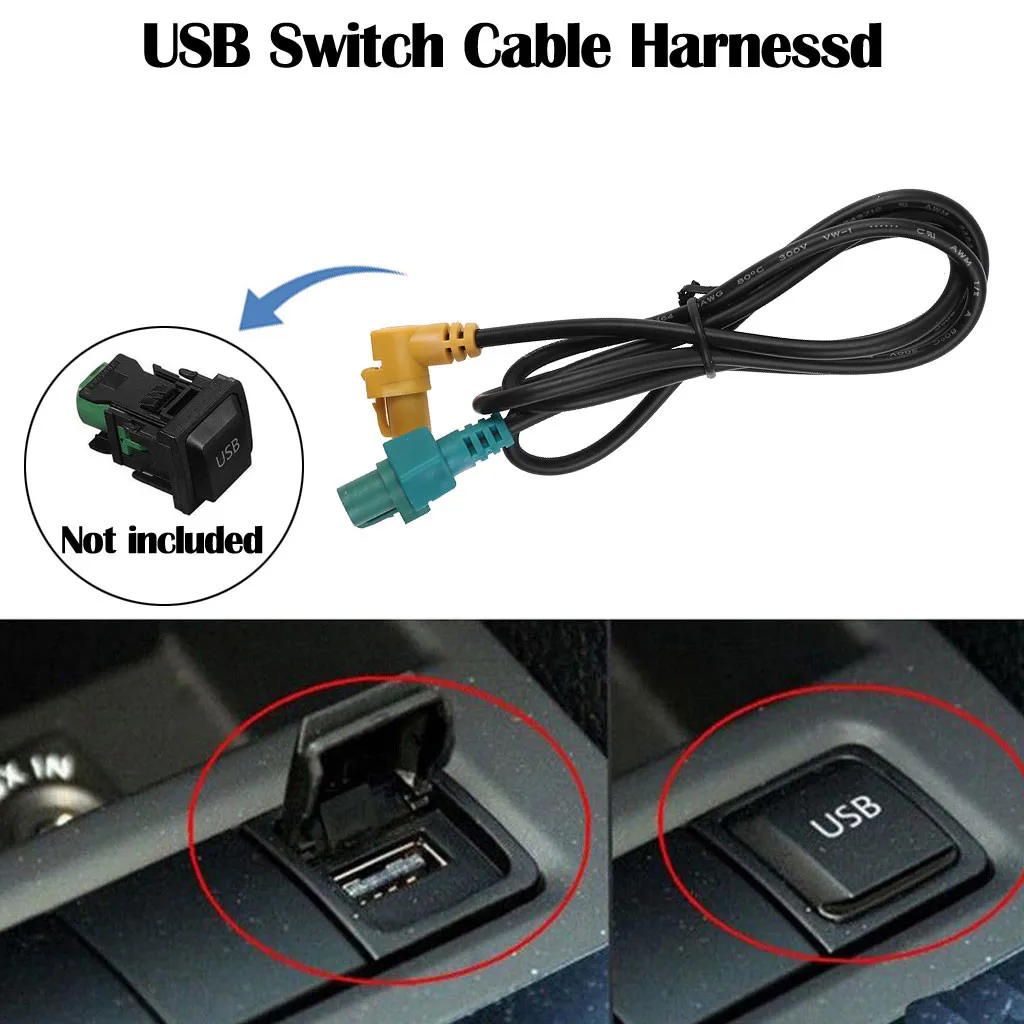 

USB Switch Cable Harnessd Fit For Volkswagen Jetta MK5 MK6/Golf MK6/Passat B6 B7 RCD510 installation location Stable powerful 8X