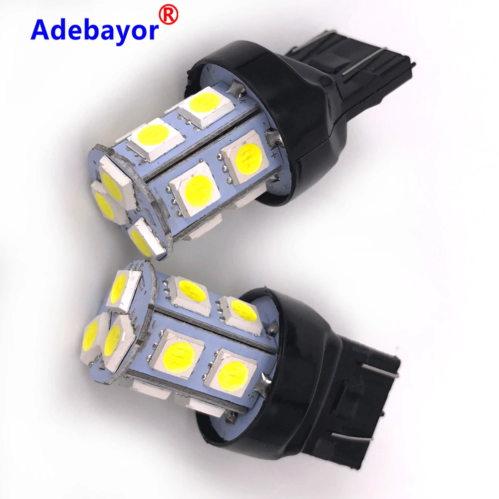 20 шт. большая акция T20 W21/5 W 7443 13 SMD 5050 светодиодный чистый белый автомобильный светильник, источник тормоза, стояночный обратный светильник, лампа DC12V