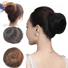 MEIFAN женский Синтетический прямой пончик-шиньон эластичная резинка шнурок клип в волосы булочки шиньоны конский хвост Расширения