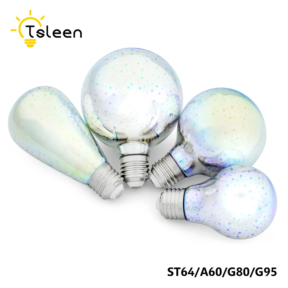 3D E27 Magic Lamp Visual Night Lights Fireworks Atmosphere Led Bulb For Holiday Firework Decorative Lamp 5W 85-265V