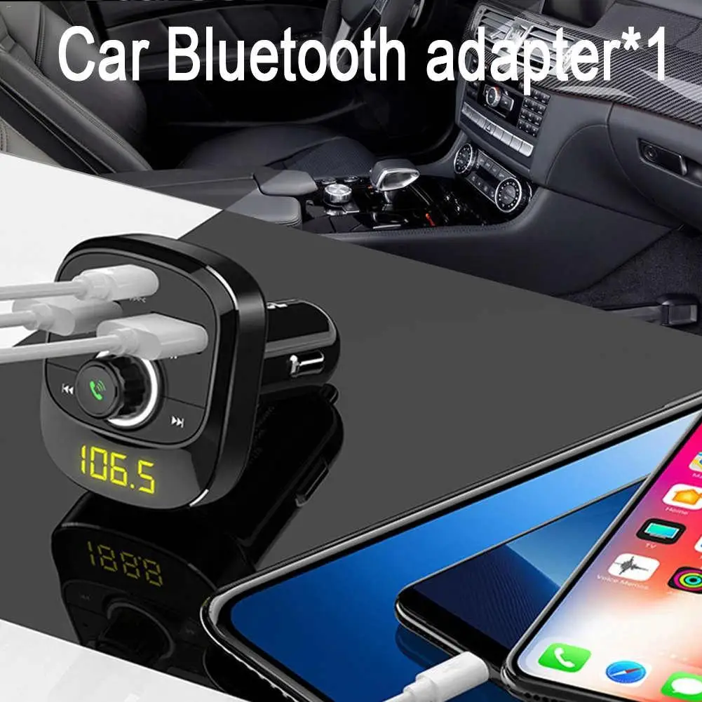 Многофункциональный Автомобильный MP3-плеер fm-передатчик Bluetooth комплект Hands-Free 3.1A двойной USB автомобильный тип-c Зарядка Поддержка TF карта U диск