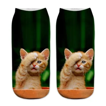 

1Pair Teenagers School Student Socks New Children 3d Printed Cat Ankle Kids Short Socks Boy Socks Boys Girls Socks Girl Socks