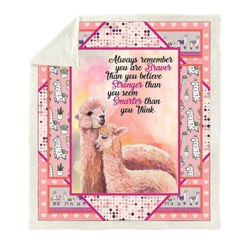 

Anime Animal Alpaca Panda Print Plush Throw Blanket Sherpa Fleece Bedspread Home Blankets For Beds Camping Soft Square Blanket