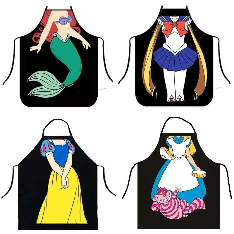 Sexy delantal de cocina creativa delantal divertido sirena delantales de mujeres cena cocina delantal adultos accesorios de repostería 68x55cm
