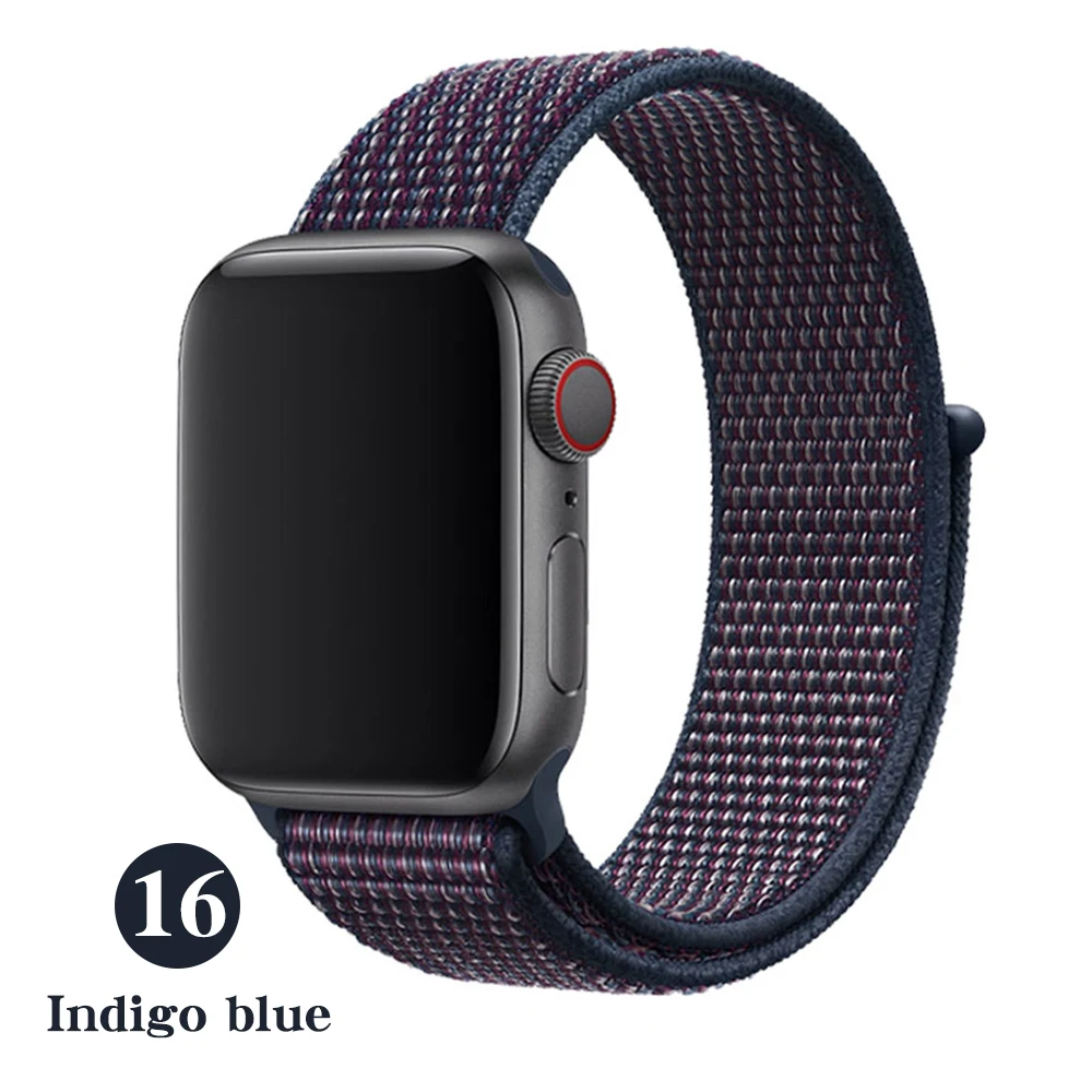Ремешок для Apple Watch серии 5 4 iwatch 42 мм 38 мм 44 мм 40 мм correa Apple Watch ремешок 321 аксессуары для умных часов браслет - Цвет ремешка: Indigo blue