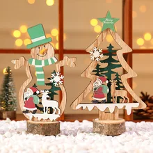 ODILO decoraciones navideñas de madera para decoración de Bar, adornos pequeños para árbol de Navidad, ambiente para Festival