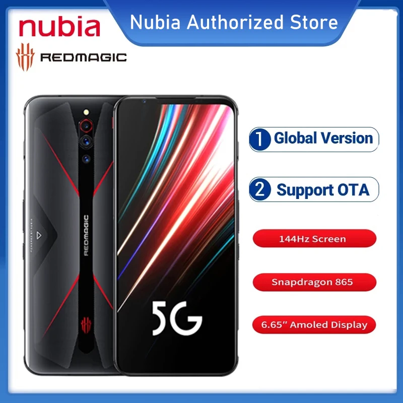 Nubia-smartphone Redmagic 5G versión Global, 8/12GB, 128GB, 6,65 , 144HZ, Snapdragon 865, NFC, 55W, carga rápida