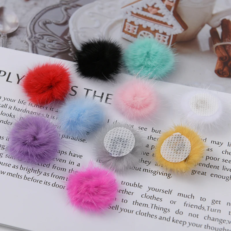 10 шт. 3 см меховой помпон из меха норки шарик мини Pom Poms DIY босоножки с помпонами С