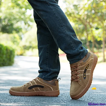 

2020 Spring Suede Leather Sneakers Men Shoes Casual Outdoor Hiking Comfortable Breathable Male Classic Footwear Non-slip