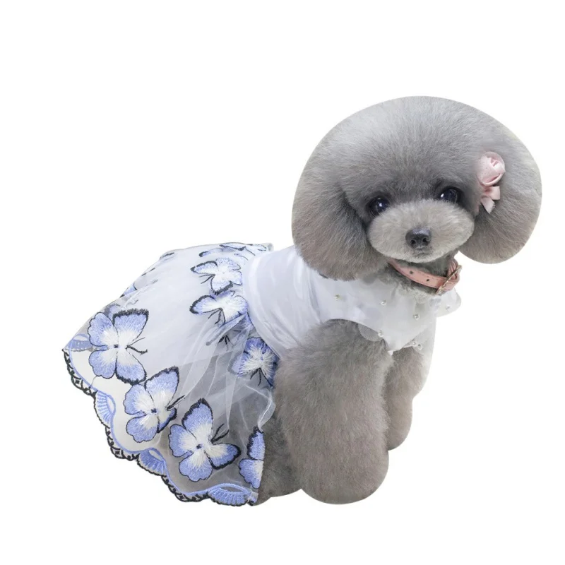 Кружевное платье принцессы с принтом собаки; вечерние летние балетные платья-пачки; Одежда для маленьких собак; Верхняя одежда x