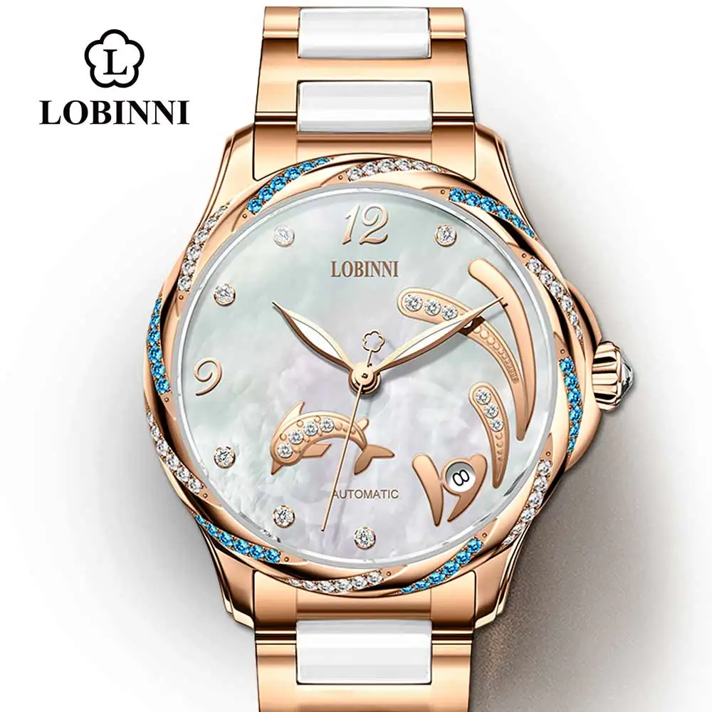 Lobinni Original Design Women Mechanical Watch Fashion Leather Ladies