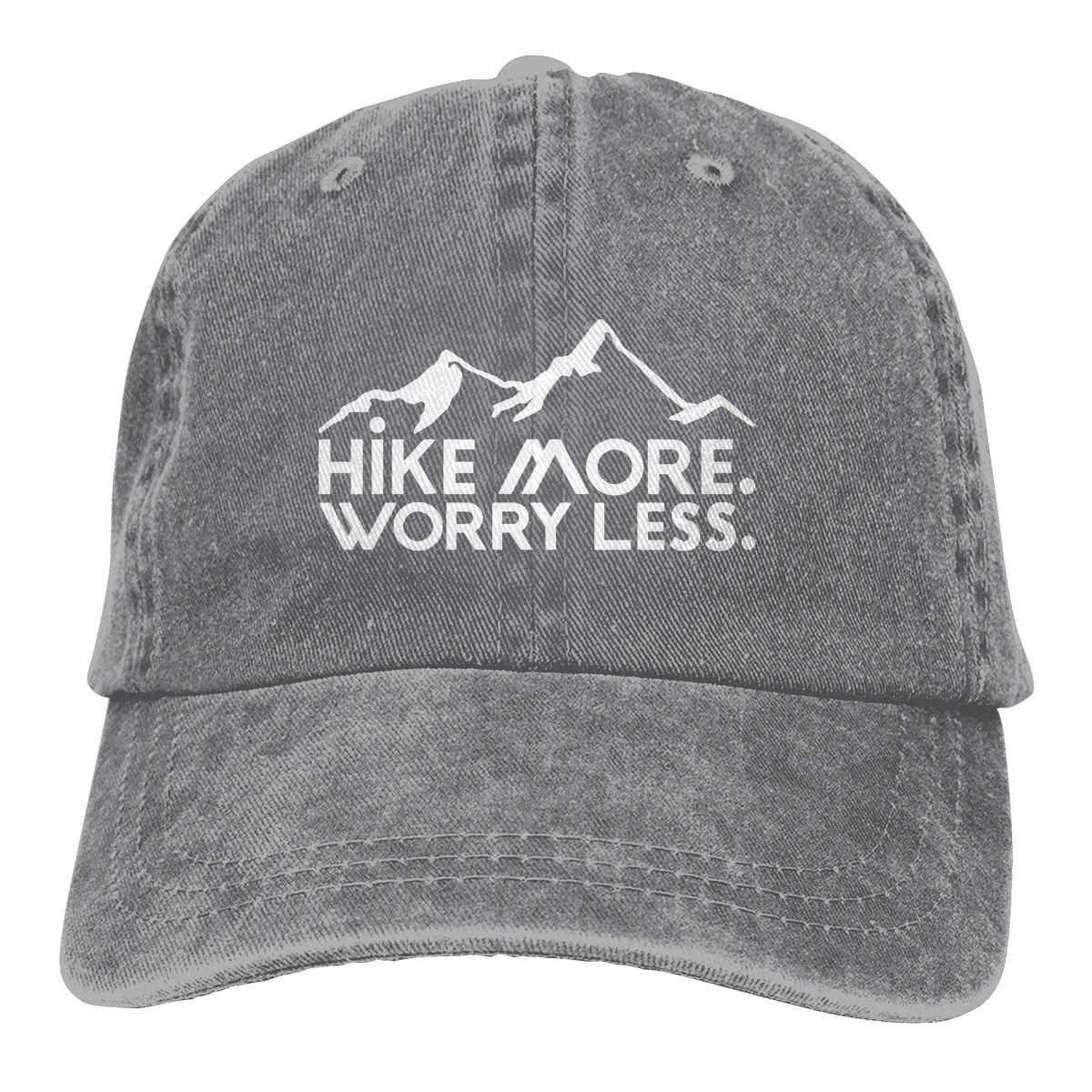 Hike More Worry Less Casquette Черная мужская и женская джинсовая бейсболка с ремешком Регулируемая Кепка для гольфа