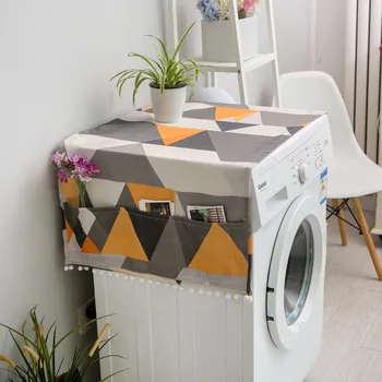 

Nordic geometry multi-purpose towel cloth washing machine refrigerator cover fabric dust cover