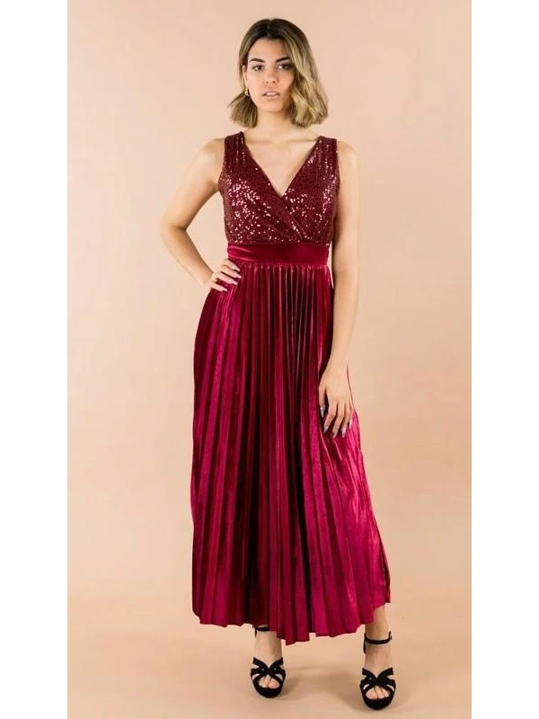 Платье макси из бархата с пайетками GREYMODA VESTIDO MUJER