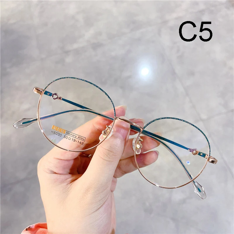 Gafas redondas para mujer, montura óptica de diseñador, de Metal, con memoria de aleación, 10 unids/lote _ AliExpress