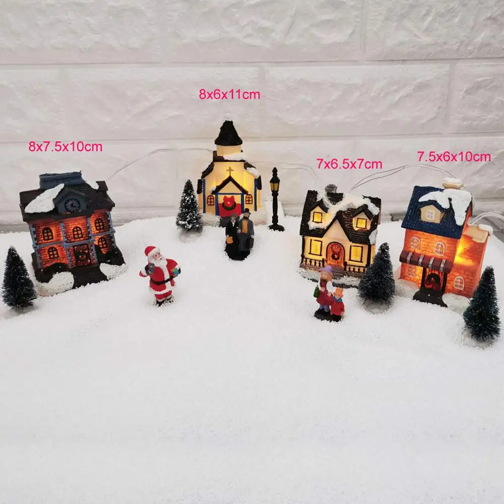 Christmas Winter Village House with LED Light up with Timer Christmas Figurines Accessories for Vil - 4000083168863
