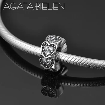 

Round heart 925 Sterling Silver like crystal clear CZ fine spacer Bead Fit Original Pandora Charm Bracelet Jewelry making