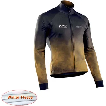 

NW 2020 Pro Team Winter Thermal Fleece Cycling Jersey Men long sleeve Outdoor Bicycle cycling clothing Maillot Ropa Ciclismo C28