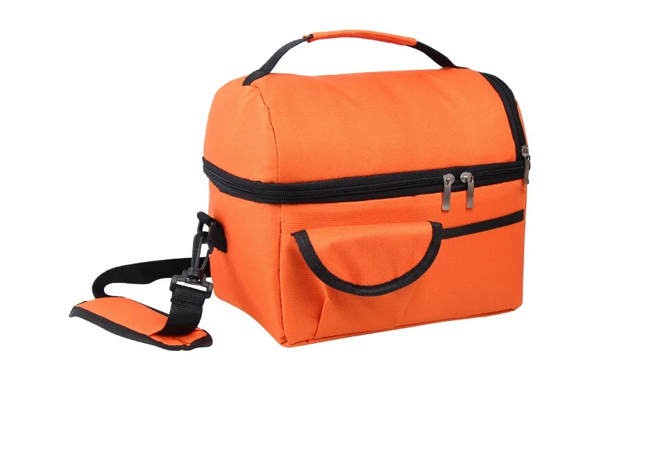 Оранжевый Портативный 8L толстый двойной Термосумка для пищи Coolbag для работы пикника путешествия взрослых детей еда контейнер для еды сумки для хранения - Цвет: Оранжевый