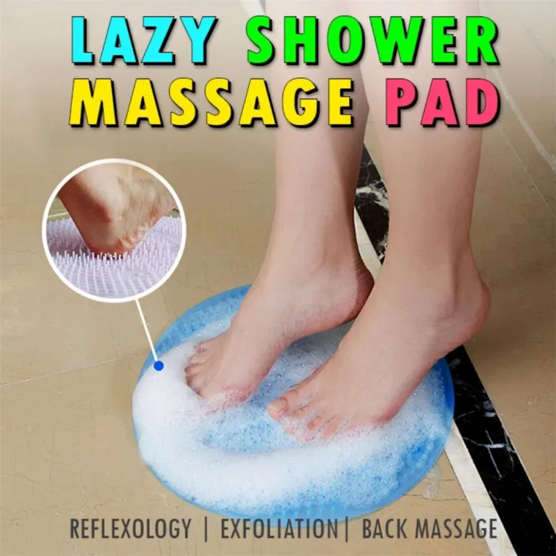 

Silicone Lazy Bath Massage Pad Suction Cup Bathroom Shower Mat Non-slip Rug Home Relax Feet Dead Skin Remover Cleaning Brush