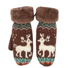 Теплые толстые рукавицы с мультяшным оленем, перчатки для катания на лыжах, ветрозащитные перчатки, варежки, перчатки для детей, висящие перчатки для малышей