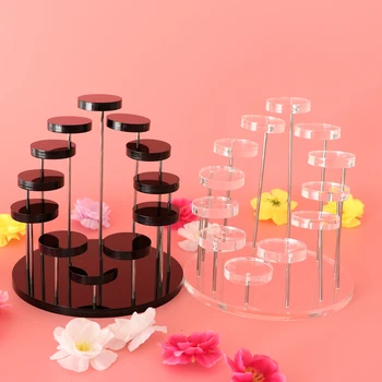 

2Pcs Acrylic Jewelry Ring Srud Brooch Stand Display Organizer Show Rack Tray