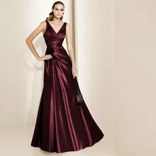 

custom v-neck long 2016 new style women casual dress pleat a-line free shipping vestido de festa party evening elegant dress