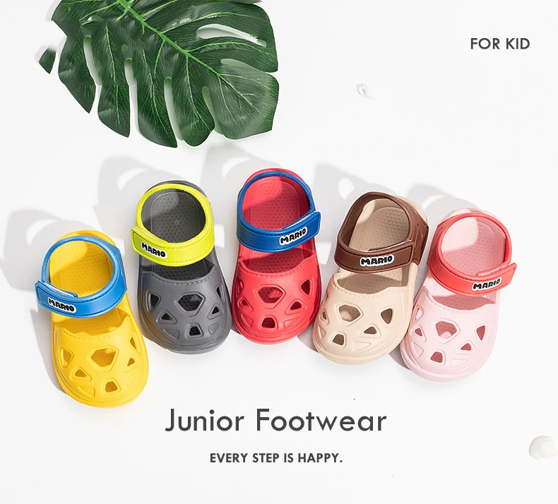 Children's Sandals Slippers Summer Baby Beach Shoes PU Baotou Shoes Girls Sports Children's Hole Baby Boy Sandals kids sandals