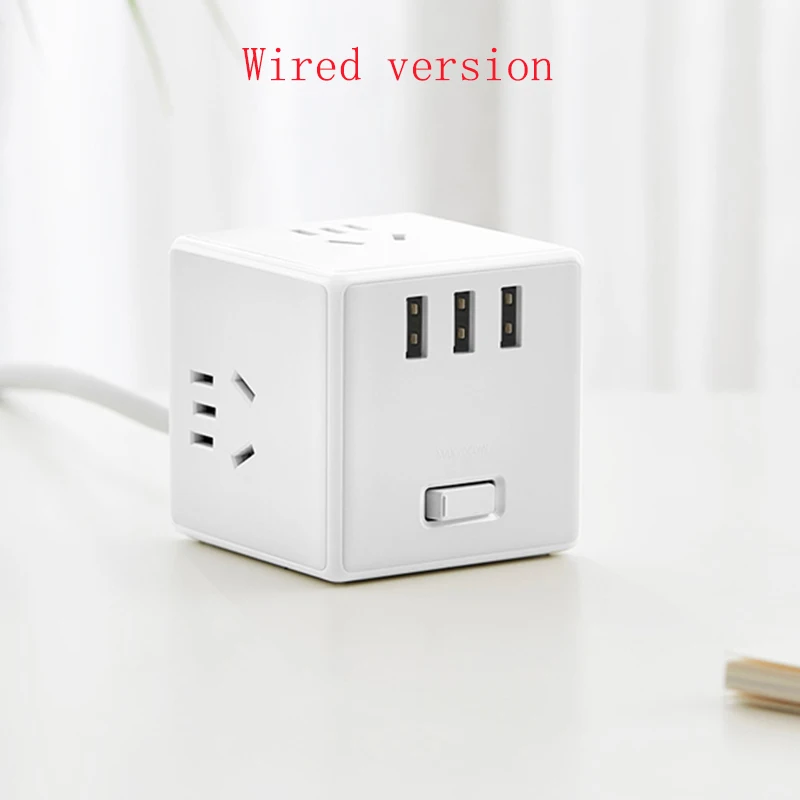 Wired Version Xiaomi Mijia на европейскую розетку 3 Зарядка через usb Порты 5 сторонний гнездо адаптера компактная Удобная защиты безопасности - Цвет: Wired Version