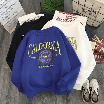 

2019 autumn Sweatshirt Hoodies letter Print Casual Motion Pullover korean kawaii Fleece Tops Harajuku Hoodies Women Kpop Clothes