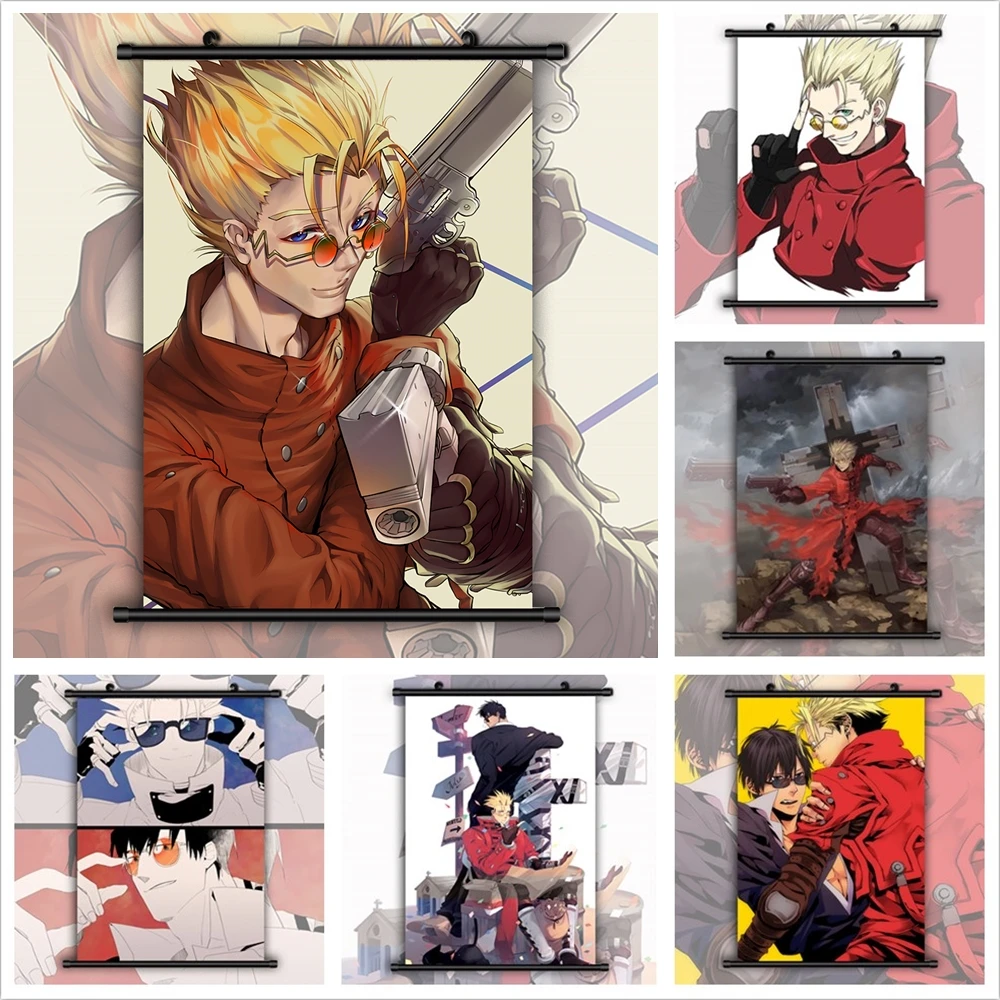 Trigun Vash the Stampede Николас Аниме Манга настенный плакат свиток | Дом и сад