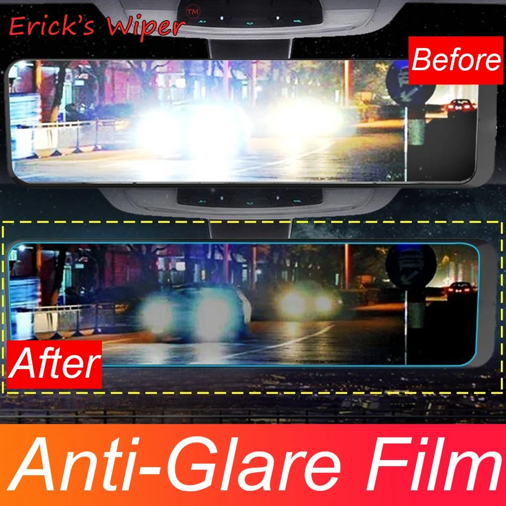 Erick es Limpiaparabrisas coche retrovisor Interior Anti-Glare película Anti-niebla Scartchproof protectora Nano etiqueta engomada accesorios universales