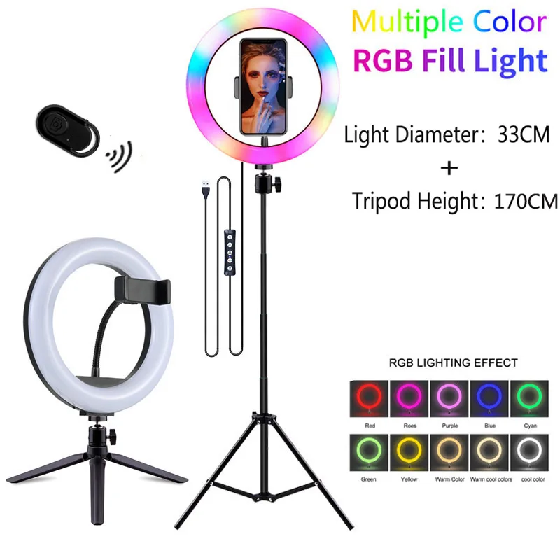 

Video Light Selfie Ring Light Photography light USB led lamp with tripod stand mobile Holder for Youtube tiktok VK ring light