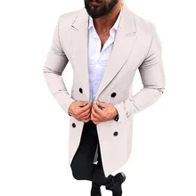 SFIT мужской Тренч s, модный дизайнерский мужской длинный плащ, осенне-зимний двубортный Ветрозащитный тонкий Тренч, Мужской плащ размера плюс