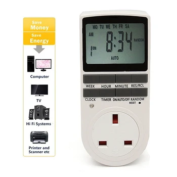 

Digital Timer Switch Socket Electronic Kitchen Timer Outlet 230V 50HZ Programmable Timing Socket Smart Home Kit cl
