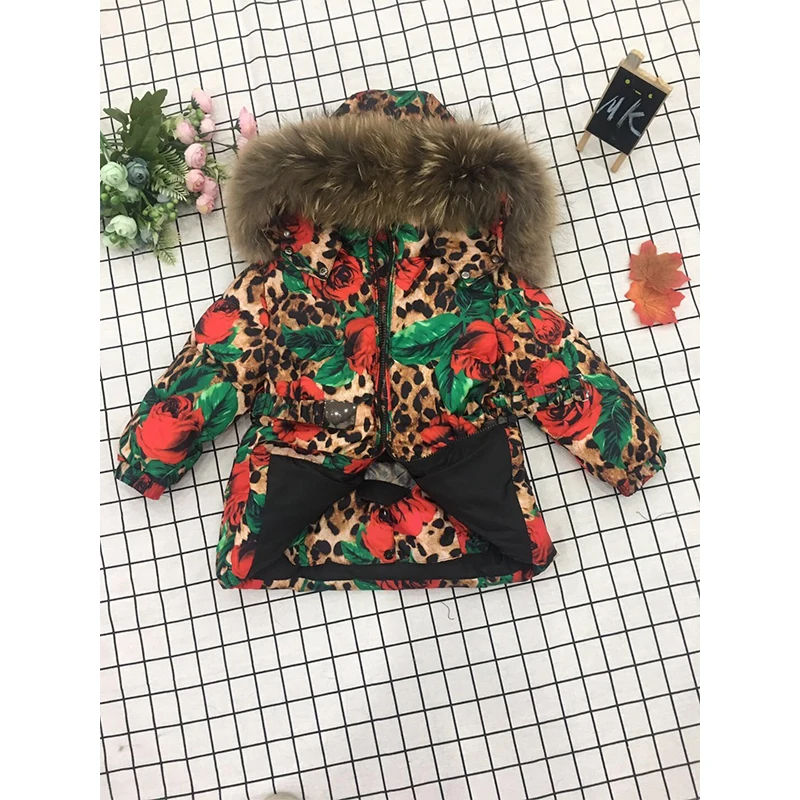 Зимний Детский костюм пуховая куртка пуховик из двух предметов для мальчиков и девочек Зимний лыжный костюм на лямках-30 утолщенный пуховик