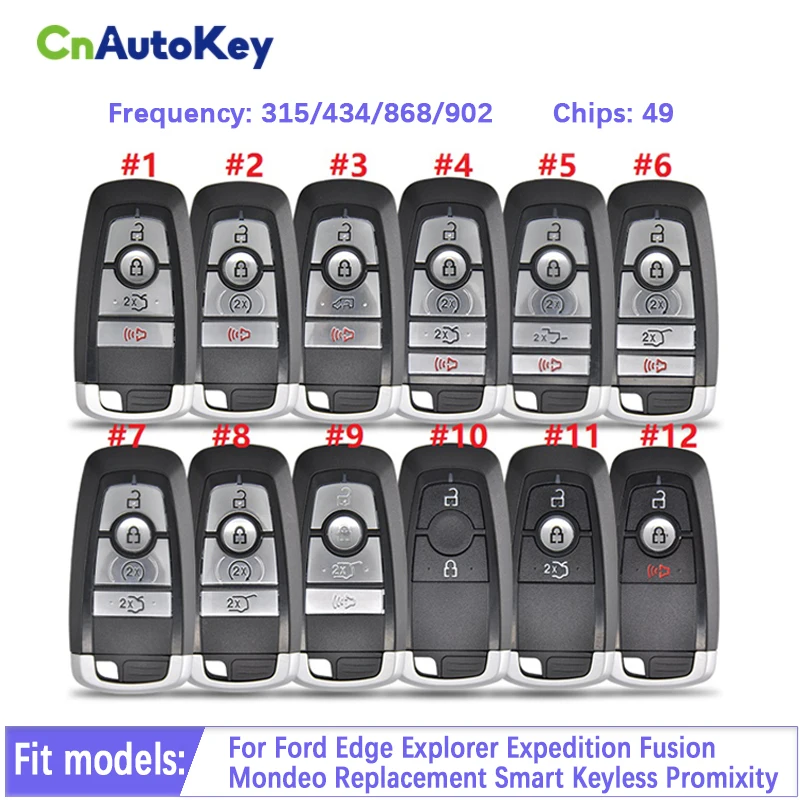 Replacement Smart Remote Key Keyless 315/433.92/434.2/868/902MHZ CN018109 For Ford Edge Explorer Expedition Fusion Mondeo,car remote key,car key