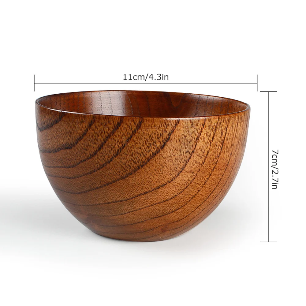 BG_ BL_ Wooden Rice Bowl Noodle Soup Dinning Heat Insulated Kitchen Tableware Wi 