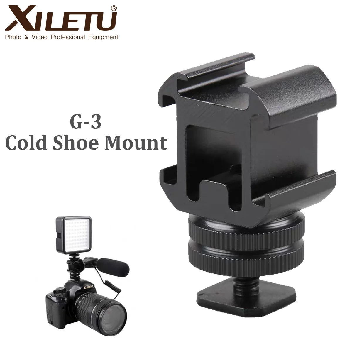 Адаптер для крепления камеры XILETU G3 Canon Nikon Pentax DSLR Camera s микрофона светодиодный