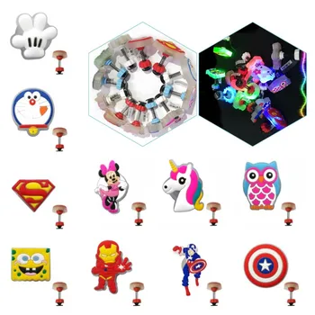 

4pcs Fashion LED Standing Shoe Charms Avenger Shoes Accessory Mickey Jibz Doraemon Croc Charms Kids Best Gift Unique Present