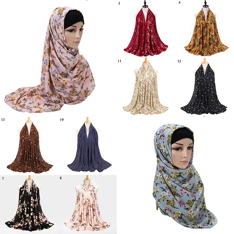 Женский шифоновый хиджаб с пузырьками элегантный модный головной платок принтом